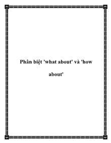 Phân biệt 'what about' và 'how about'