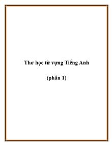 Thơ học từ vựng Tiếng Anh (phần 1)