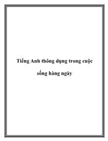 Tiếng Anh thông dụng trong cuộc sống hàng ngày