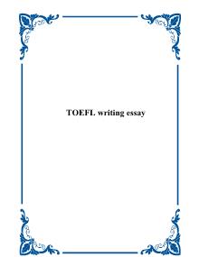 TOEFL writing essay