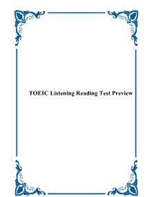 TOEIC Listening Reading Test Preview