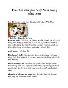 Trò chơi dân gian Việt Nam trong tiếng Anh