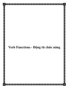 Verb Functions - Động từ chức năng