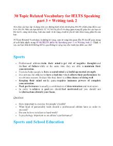 30 topic related vocabulary for ielts speaking part 3 + writing task 2