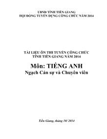 Tài liệu ôn thi tuyển công chức tỉnh Tiền Giang năm 2014 môn: Tiếng Anh (Ngạch cán sự và chuyên viên)